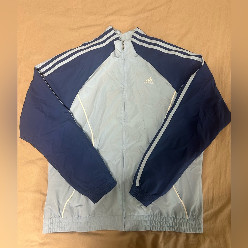 Adidas Men's Blue and Gray Jacket